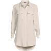 Lands’ End Women’s Linen Roll Sleeve Relaxed Tunic Top(Champagne/Linen)