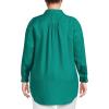 Lands’ End Women’s Linen Roll Sleeve Relaxed Tunic Top(Island Emerald)