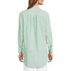 Lands’ End Women’s Linen Roll Sleeve Relaxed Tunic Top(Pale Emerald/Lilac Stripe)