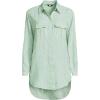 Lands’ End Women’s Linen Roll Sleeve Relaxed Tunic Top(Pale Emerald/Lilac Stripe)