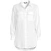 Lands’ End Women’s Linen Roll Sleeve Relaxed Tunic Top(White)