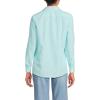Lands’ End Women’s Pinwale Cord Long Sleeve Shirt(Bright Aqua Breeze Mini Stripe)