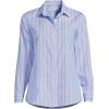 Lands’ End Women’s Pinwale Cord Long Sleeve Shirt(Light Sea Blue Rail Stripe)