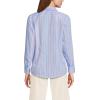 Lands’ End Women’s Pinwale Cord Long Sleeve Shirt(Light Sea Blue Rail Stripe)
