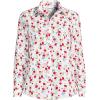 Lands’ End Women’s Pinwale Cord Long Sleeve Shirt(White Multi Poppy Floral)