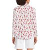 Lands’ End Women’s Pinwale Cord Long Sleeve Shirt(White Multi Poppy Floral)