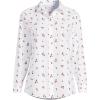 Lands’ End Women’s Pinwale Cord Long Sleeve Shirt(White Strawberries)