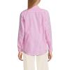 Lands’ End Women’s Pinwale Cord Long Sleeve Shirt(White/Apple Blossom Stripe)