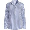 Lands’ End Women’s Pinwale Cord Long Sleeve Shirt(White/Cobalt Blue Stripe)