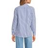Lands’ End Women’s Pinwale Cord Long Sleeve Shirt(White/Cobalt Blue Stripe)