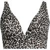 Lands’ End Women’s Plunge Bikini Top(Black Leopard)