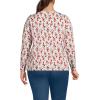 Lands’ End Women’s Relaxed American-Grown Supima Cotton Long Sleeve V-Neck T-Shirt(Ivory Mini Poppy Floral)