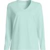 Lands’ End Women’s Relaxed American-Grown Supima Cotton Long Sleeve V-Neck T-Shirt(Pale Sky)