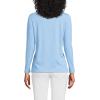Lands’ End Women’s Relaxed American-Grown Supima Cotton Long Sleeve V-Neck T-Shirt(Soft True Blue Heather)