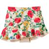 Lands’ End Women’s Ruffle Hem Mini Swim Skirt(Egret/Poppy Floral)