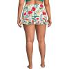 Lands’ End Women’s Ruffle Hem Mini Swim Skirt(Egret/Poppy Floral)