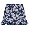 Lands’ End Women’s Ruffle Hem Mini Swim Skirt(Navy Blossom Floral)