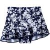Lands’ End Women’s Ruffle Hem Mini Swim Skirt(Navy Blossom Floral)