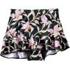 Lands’ End Women’s Ruffle Hem Mini Swim Skirt(Tropic Floral/Rich Olive)