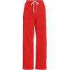 Lands’ End Women’s Serious Sweats High Rise Relaxed Straight Leg Pants(Coral Red)
