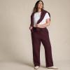 Lands’ End Women’s Serious Sweats High Rise Relaxed Straight Leg Pants(Lush Burgundy)