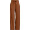 Lands’ End Women’s Serious Sweats High Rise Relaxed Straight Leg Pants(Rich Ginger Brown)