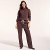 Lands’ End Women’s Serious Sweats High Rise Relaxed Straight Leg Pants(Rich Seal Brown)