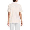 Lands’ End Women’s Short Sleeve No Iron Shirt(Sweet Mango Classic Stripe)