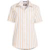 Lands’ End Women’s Short Sleeve No Iron Shirt(Sweet Mango Classic Stripe)