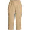 Lands’ End Women’s Sport Knit High Rise Elastic Waist Capri Pants(French Pecan Heather)