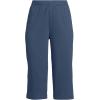 Lands’ End Women’s Sport Knit High Rise Elastic Waist Capri Pants(Nightfall Blue)