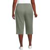 Lands’ End Women’s Sport Knit High Rise Elastic Waist Capri Pants(Sage)