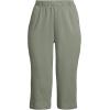 Lands’ End Women’s Sport Knit High Rise Elastic Waist Capri Pants(Sage)