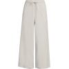 Lands’ End Women’s Sport Knit Pull On Drawstring Wide Leg Crop Pants(Light Stone)