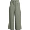 Lands’ End Women’s Sport Knit Pull On Drawstring Wide Leg Crop Pants(Sage)