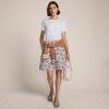 Lands’ End Women’s Voile Ladder Trim Mini Skirt(Soft Ice Blue Leaves)