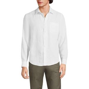 Lands’ End Men’s Long Sleeve Linen Shirt(White)
