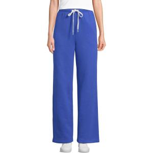 Lands’ End Women’s Serious Sweats High Rise Relaxed Straight Leg Pants(Blue Breeze)