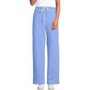 Lands’ End Women’s Serious Sweats High Rise Relaxed Straight Leg Pants(Clear Blue Sky)