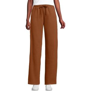 Lands’ End Women’s Serious Sweats High Rise Relaxed Straight Leg Pants(Rich Ginger Brown)