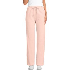 Lands’ End Women’s Serious Sweats High Rise Relaxed Straight Leg Pants(Soft Mineral Blush)