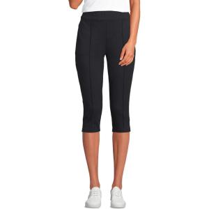 Lands’ End Women’s Starfish High Rise Pintuck Capri Pants(Black)