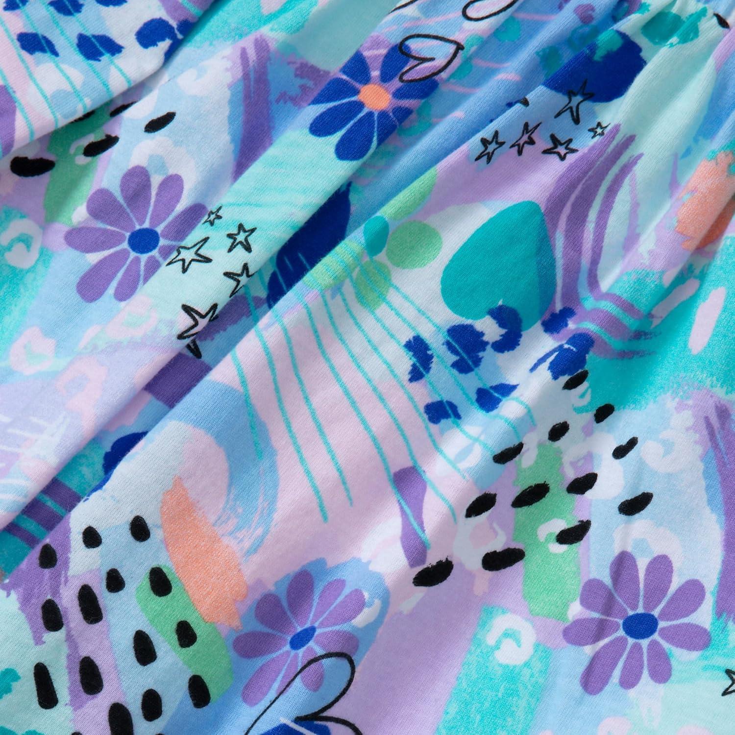 imageLands End Girls Smocked SkortsDoodle PartyBlue