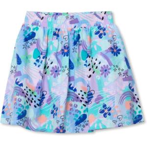 Lands’ End Girls Smocked Skorts(Doodle Party/Blue)