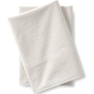 Lands’ End Oxford Stripe Pillowcase Classic Khaki Stripe King(Classic Khaki Stripe)