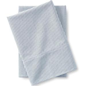 Lands’ End Oxford Stripe Pillowcase Classic Khaki Stripe King(Deep Sea Navy Stripe)