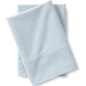 Lands’ End Oxford Stripe Pillowcase Classic Khaki Stripe King(Silver Lake Blue Stripe)