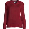 Lands’ End School Uniform Young Women’s Cotton Modal V-Neck Sweater(Garnet)