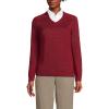 Lands’ End School Uniform Young Women’s Cotton Modal V-Neck Sweater(Garnet)
