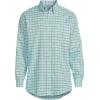 Lands’ End Men’s Traditional Fit Solid No Iron American-Grown Supima Oxford Dress Shirt(Pale Sky/Eucalyptus Plaid)